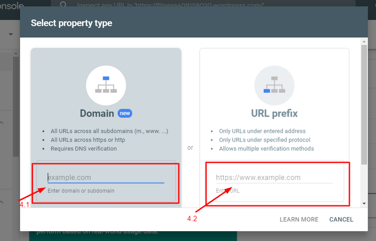 property type selection